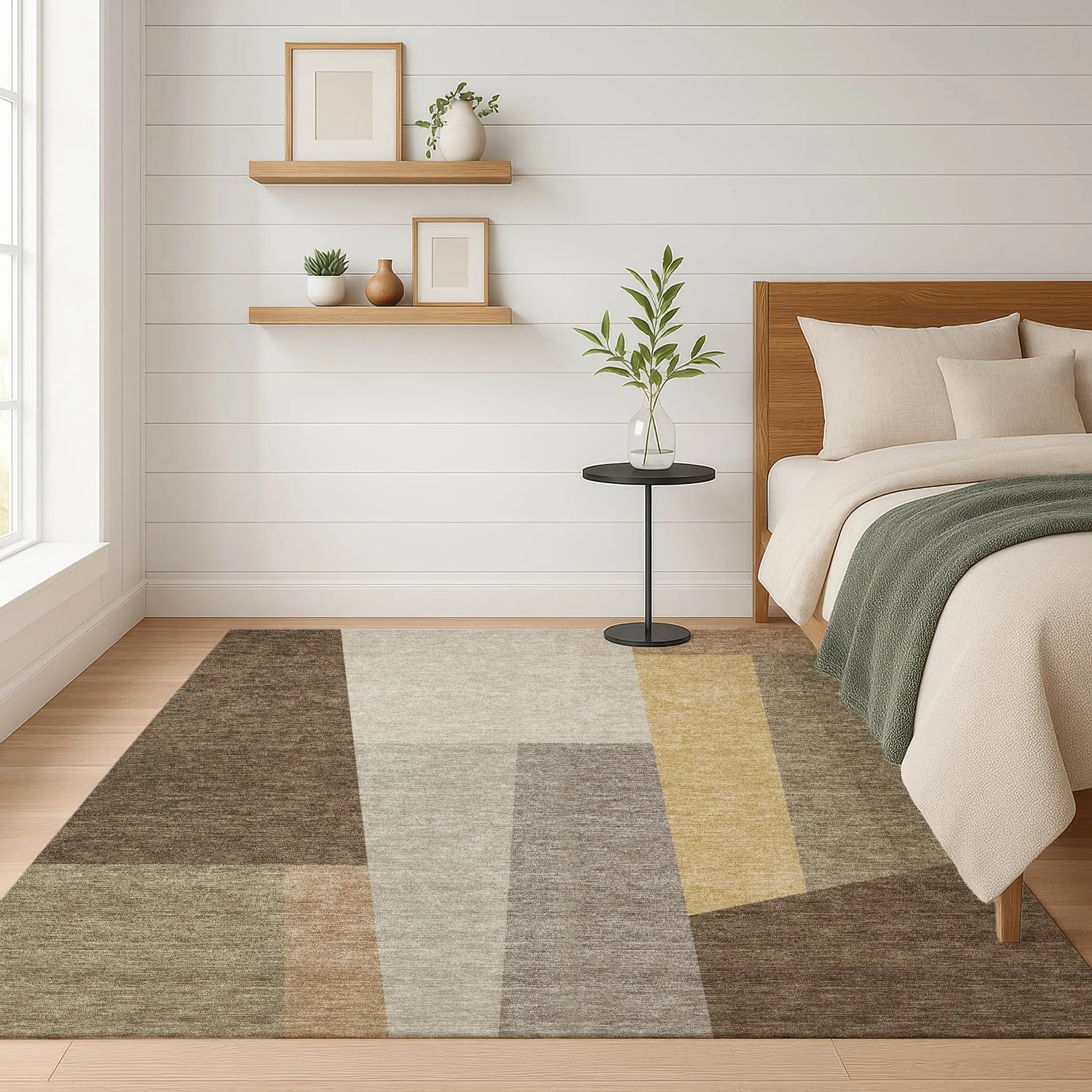 8' X 10' Chocolate And Beige Geometric Washable Indoor Outdoor Area Rug Homeroots Outdoor