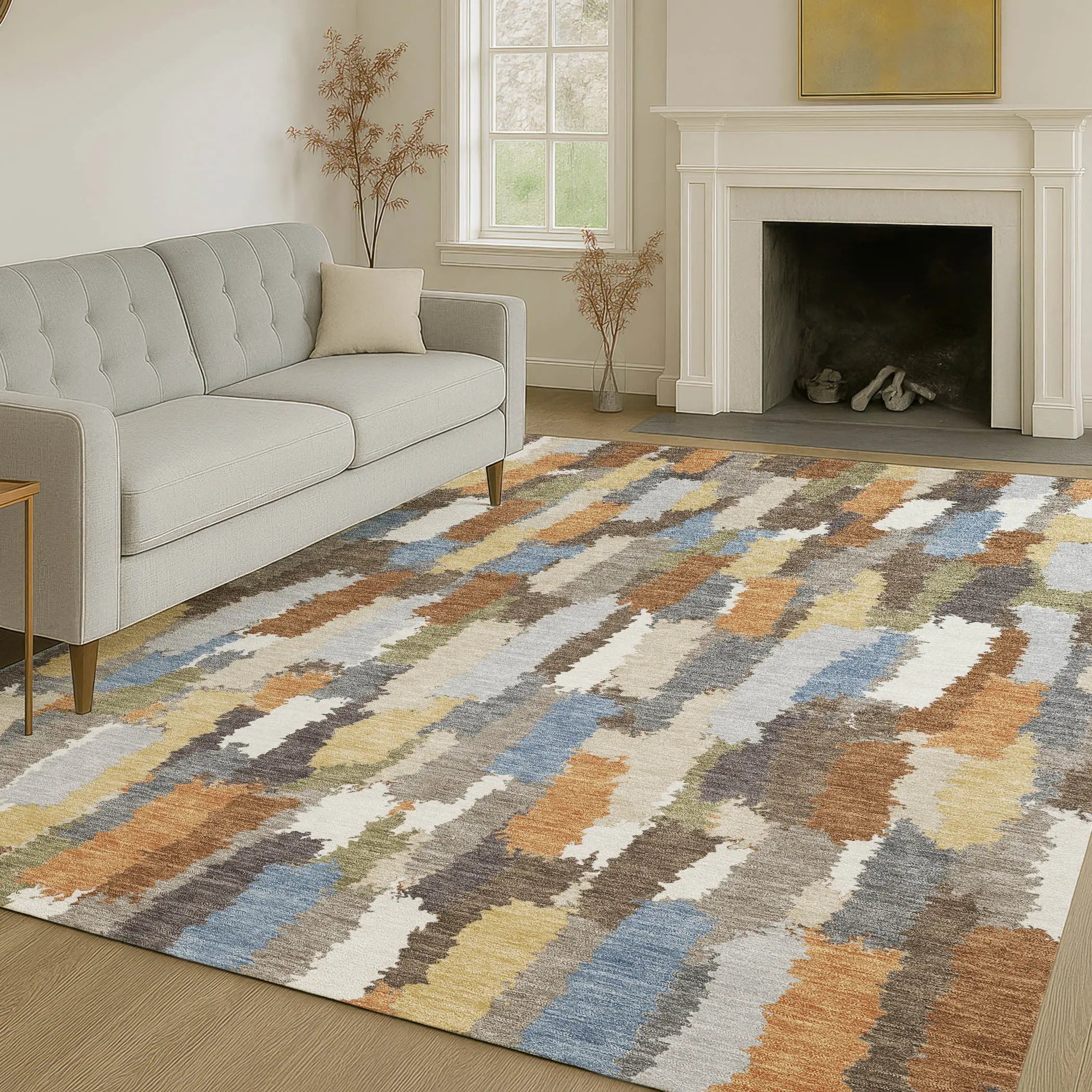8' X 10' Chocolate And Beige Striped Washable Indoor Outdoor Area Rug Homeroots Outdoor