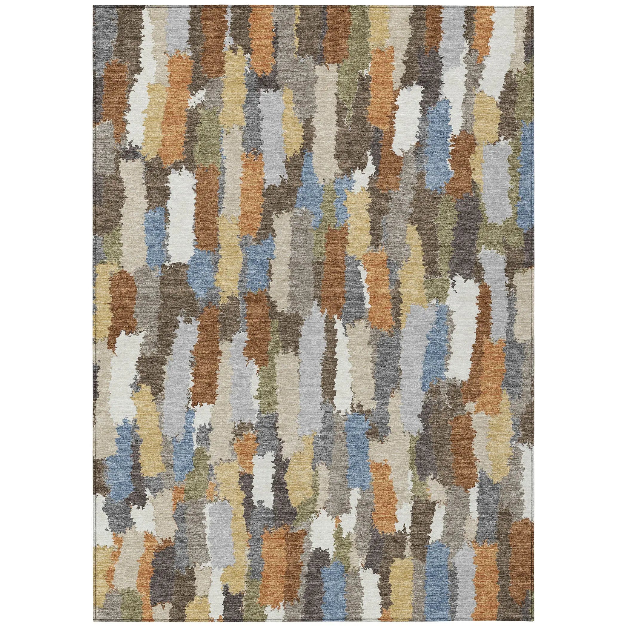 8' X 10' Chocolate And Beige Striped Washable Indoor Outdoor Area Rug Homeroots Outdoor