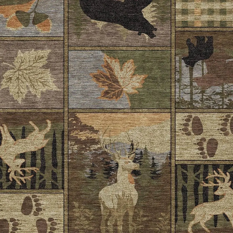 8' X 10' Chocolate And Black Bear Washable Indoor Outdoor Area Rug Homeroots Outdoor
