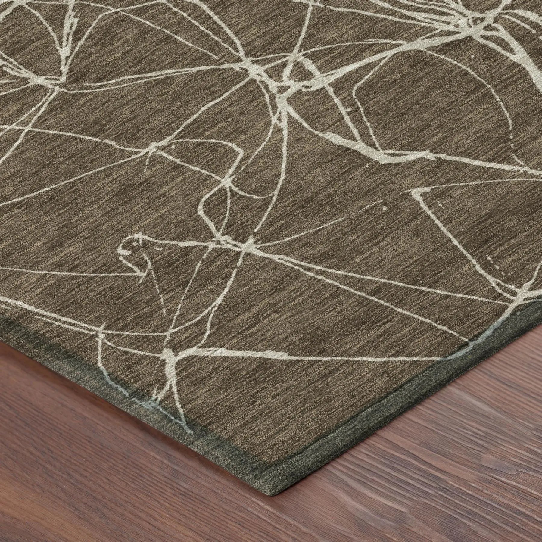 8' X 10' Chocolate And Brown Abstract Washable Indoor Outdoor Area Rug Homeroots Outdoor