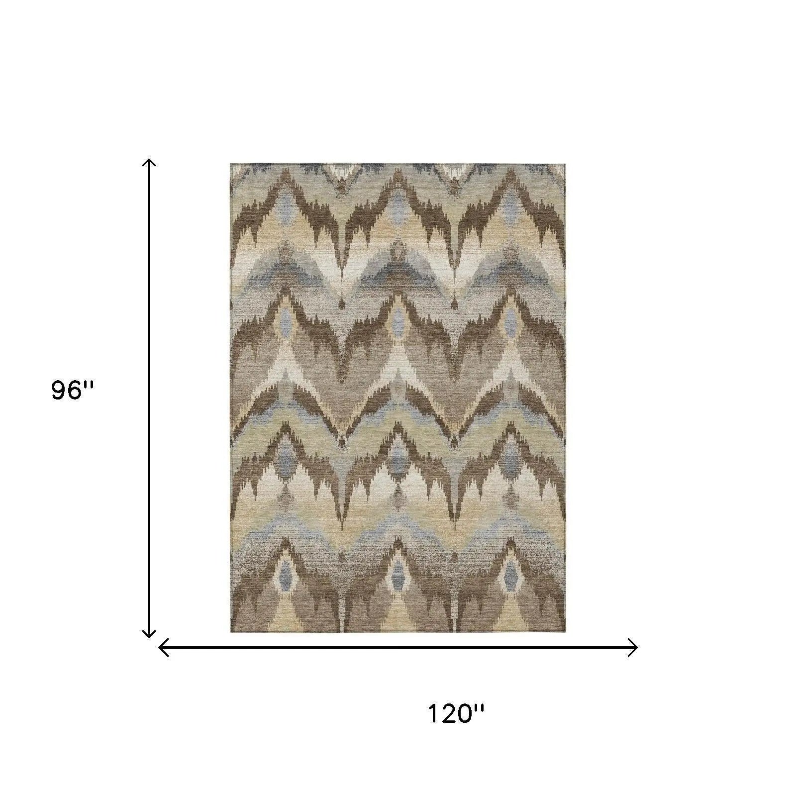 8' X 10' Chocolate And Brown Abstract Washable Indoor Outdoor Area Rug Homeroots Outdoor