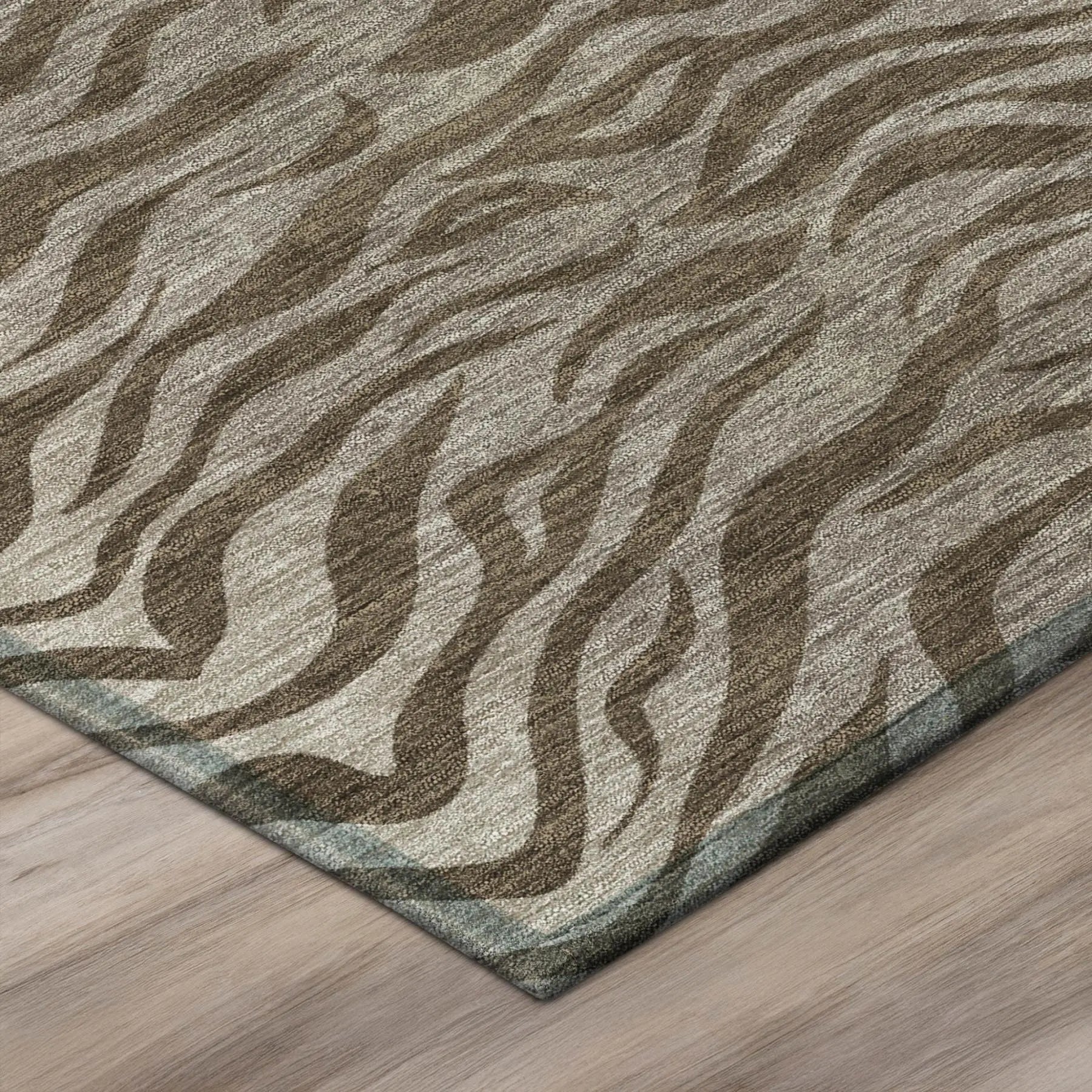 8' X 10' Chocolate And Brown Animal Print Washable Indoor Outdoor Area Rug Homeroots Outdoor