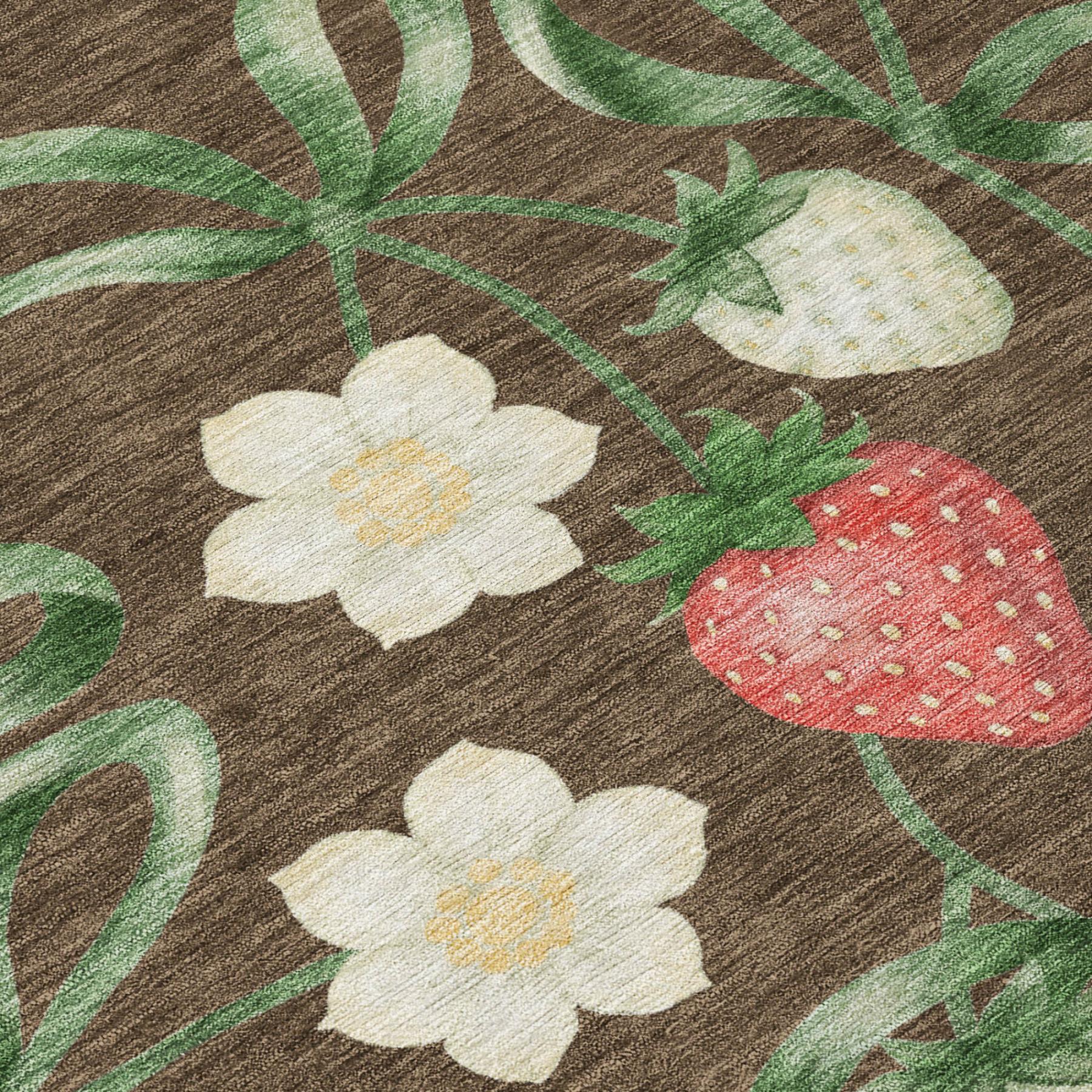 8' X 10' Chocolate And Brown Floral Washable Indoor Outdoor Area Rug Homeroots Outdoor