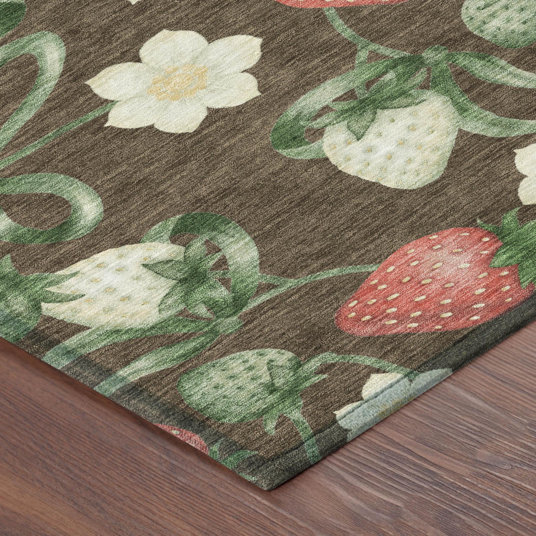 8' X 10' Chocolate And Brown Floral Washable Indoor Outdoor Area Rug Homeroots Outdoor