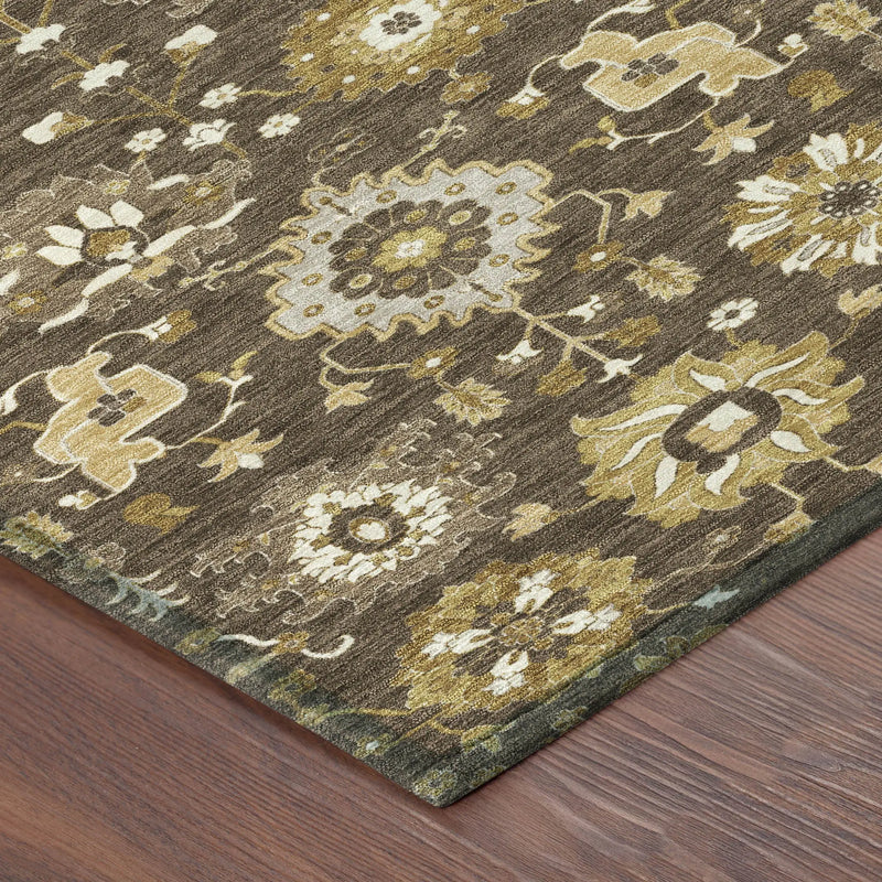 8' X 10' Chocolate And Brown Geometric Washable Indoor Outdoor Area Rug Homeroots Outdoor
