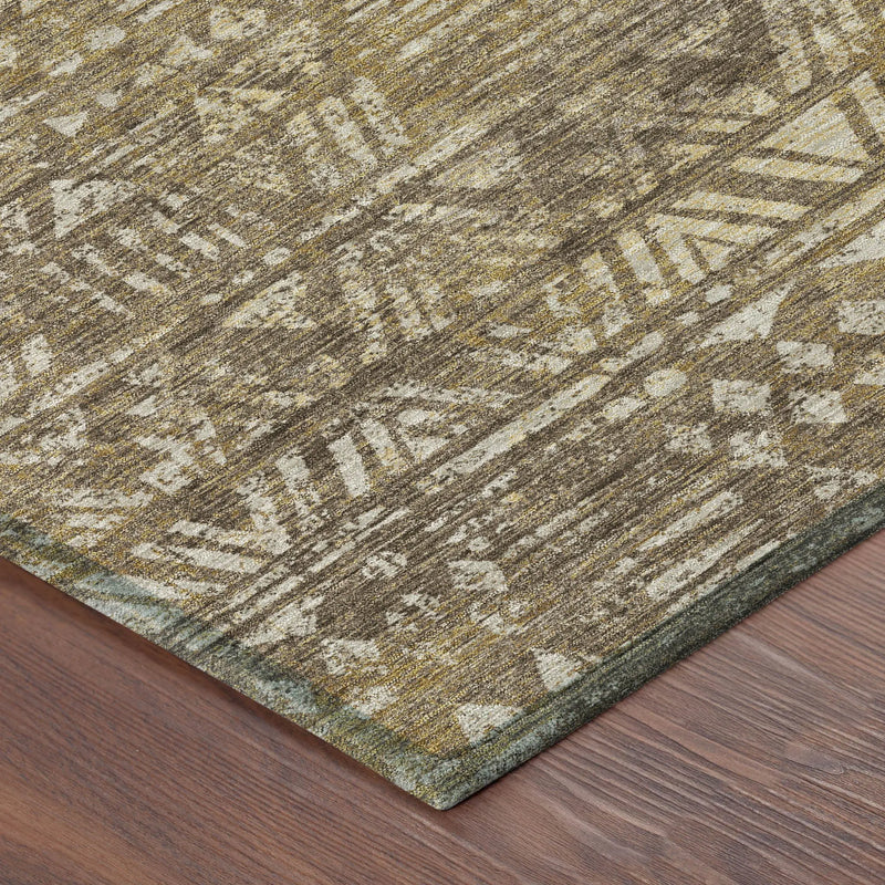8' X 10' Chocolate And Brown Geometric Washable Indoor Outdoor Area Rug Homeroots Outdoor