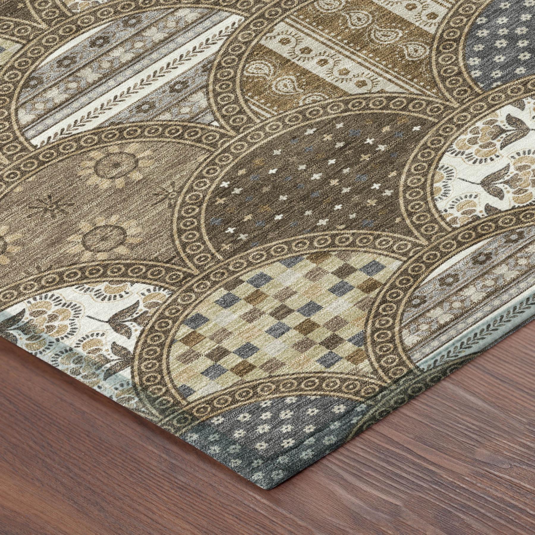 8' X 10' Chocolate And Brown Geometric Washable Indoor Outdoor Area Rug Homeroots Outdoor