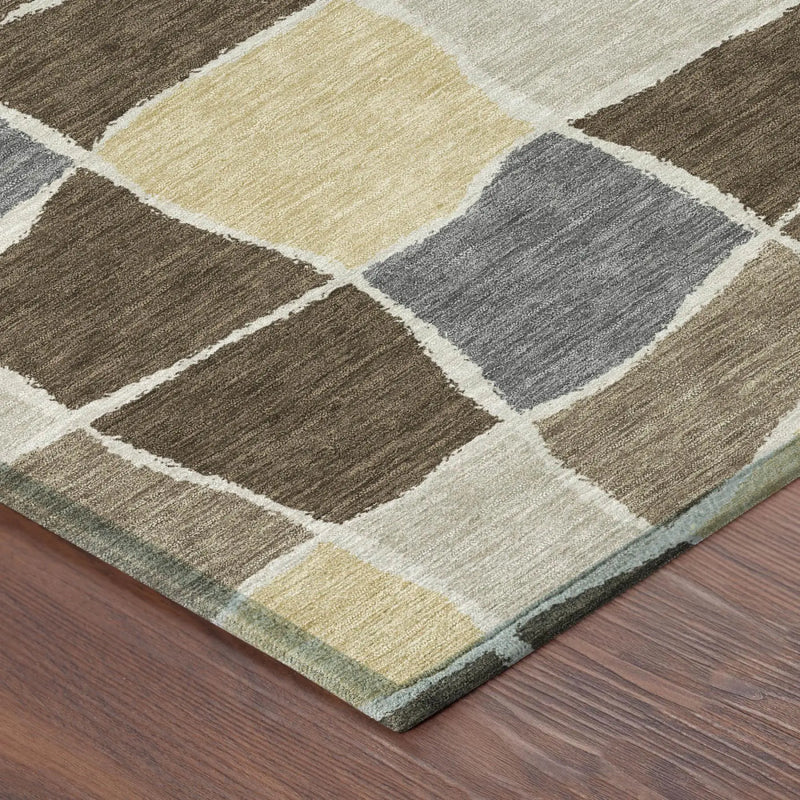8' X 10' Chocolate And Brown Geometric Washable Indoor Outdoor Area Rug Homeroots Outdoor