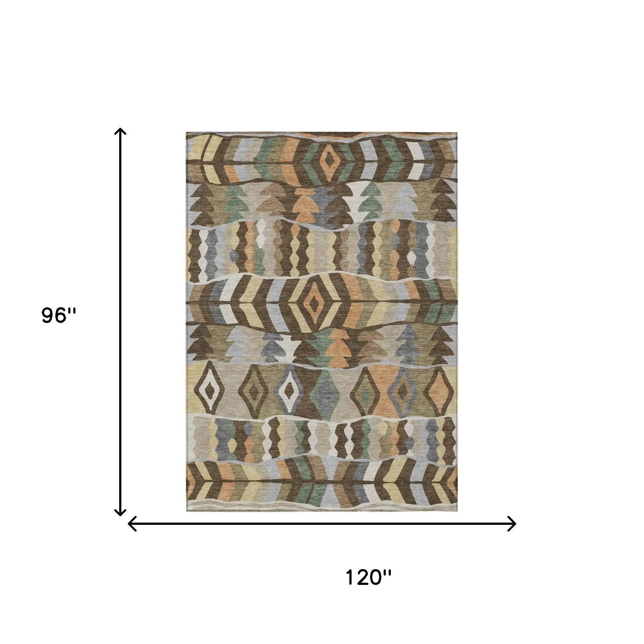 8' X 10' Chocolate And Brown Geometric Washable Indoor Outdoor Area Rug Homeroots Outdoor