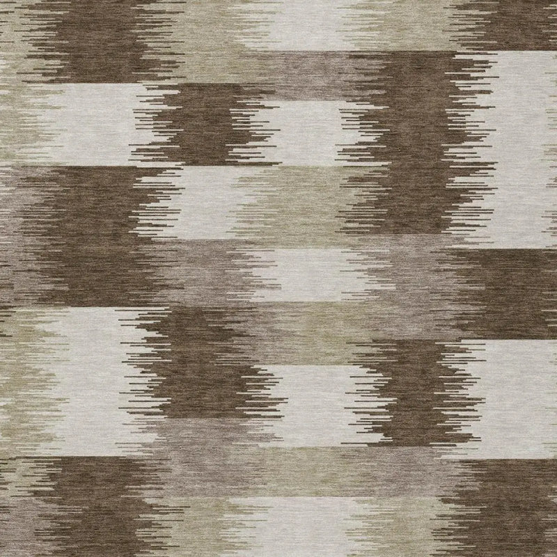 8' X 10' Chocolate And Brown Geometric Washable Indoor Outdoor Area Rug Homeroots Outdoor