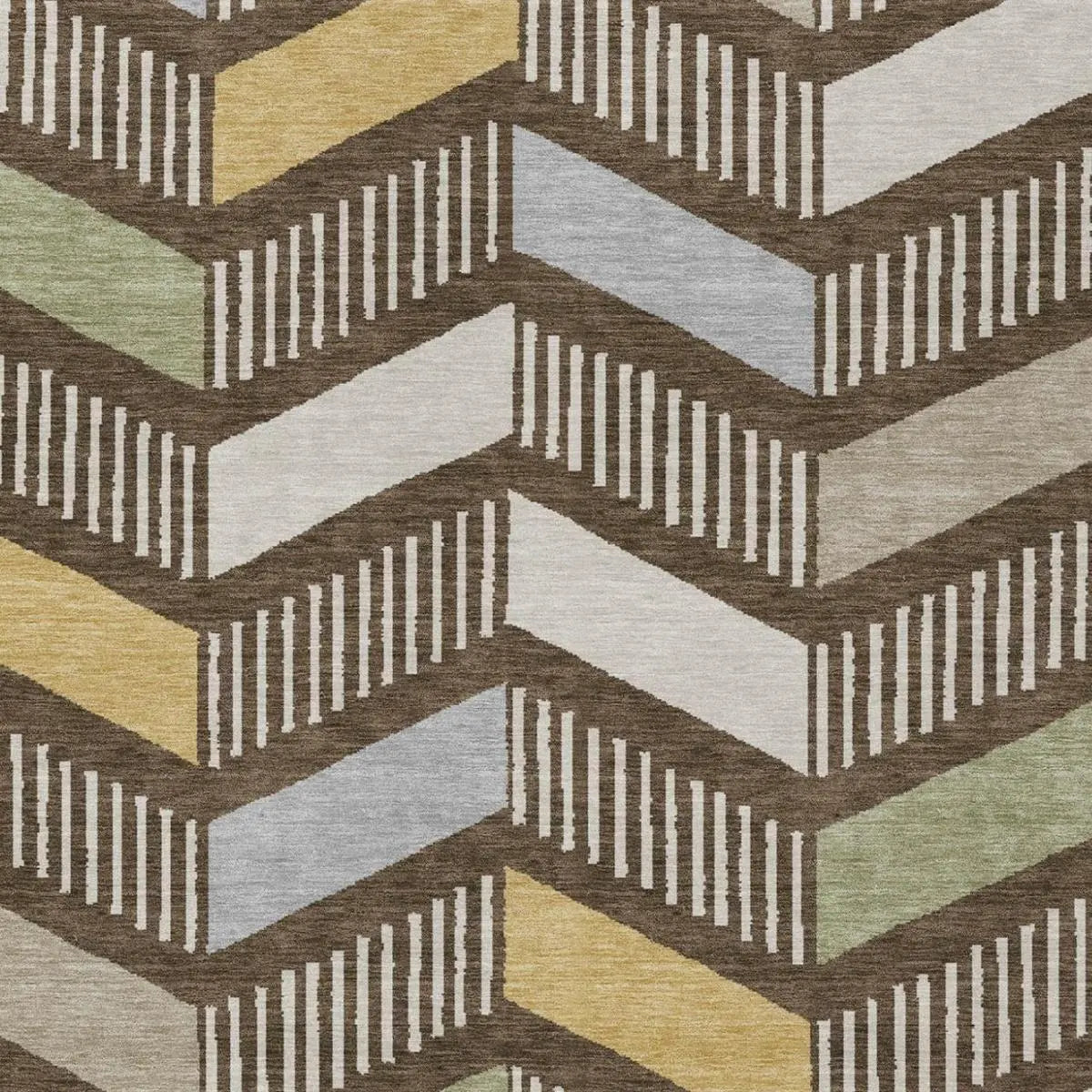 8' X 10' Chocolate And Brown Geometric Washable Indoor Outdoor Area Rug Homeroots Outdoor