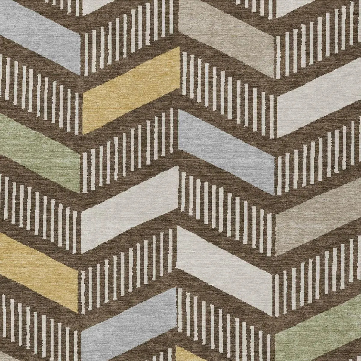 8' X 10' Chocolate And Brown Geometric Washable Indoor Outdoor Area Rug Homeroots Outdoor