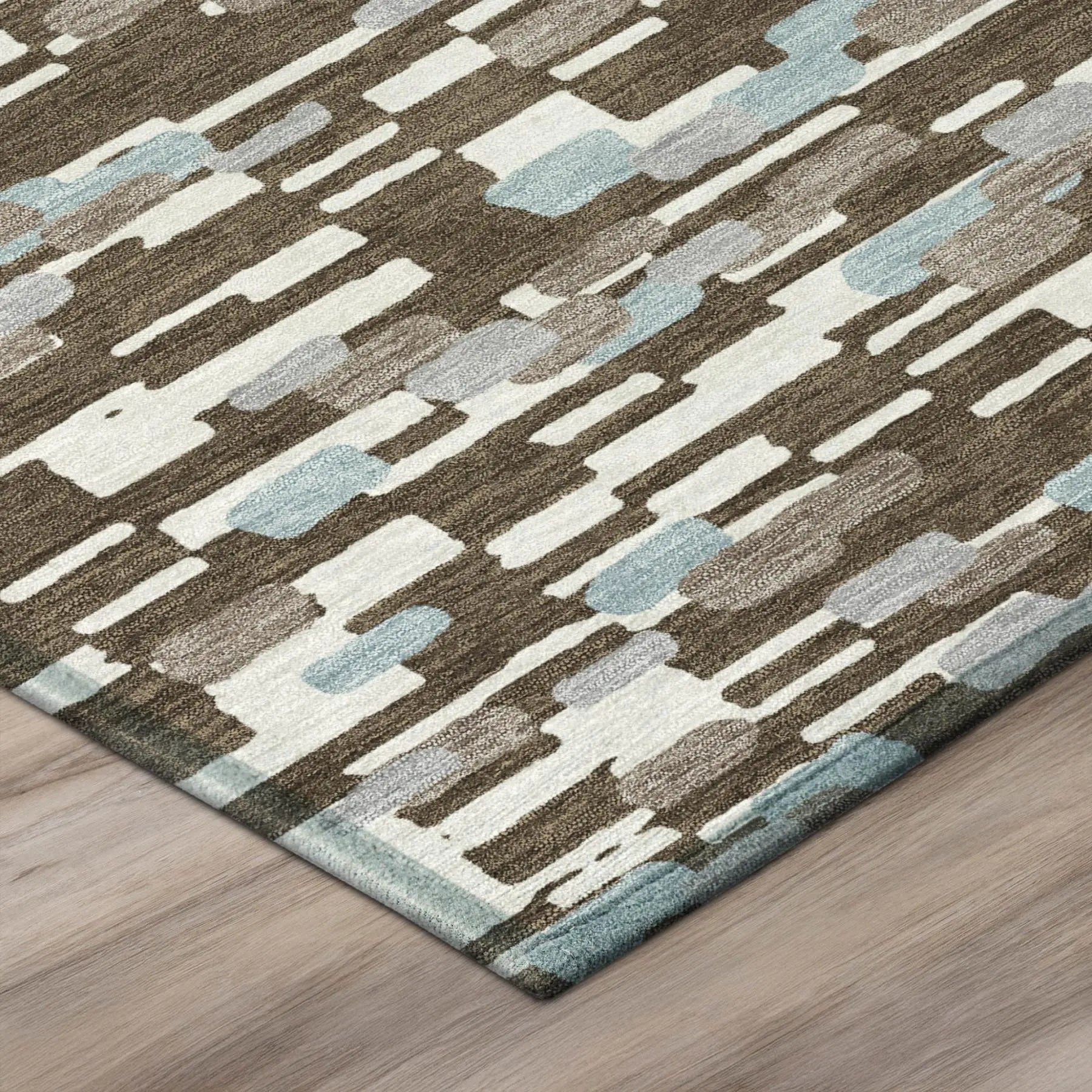 8' X 10' Chocolate And Brown Geometric Washable Indoor Outdoor Area Rug Homeroots Outdoor