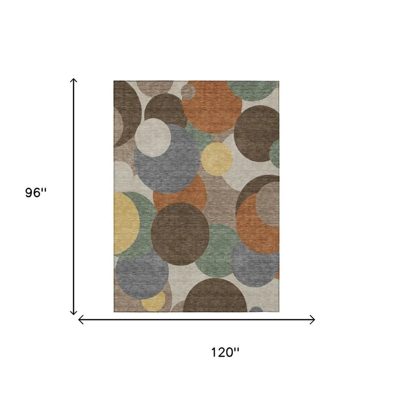 8' X 10' Chocolate And Brown Geometric Washable Indoor Outdoor Area Rug Homeroots Outdoor