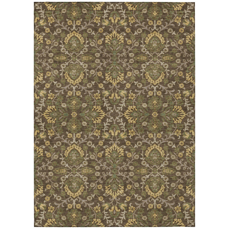 8' X 10' Chocolate And Brown Geometric Washable Indoor Outdoor Area Rug Homeroots Outdoor