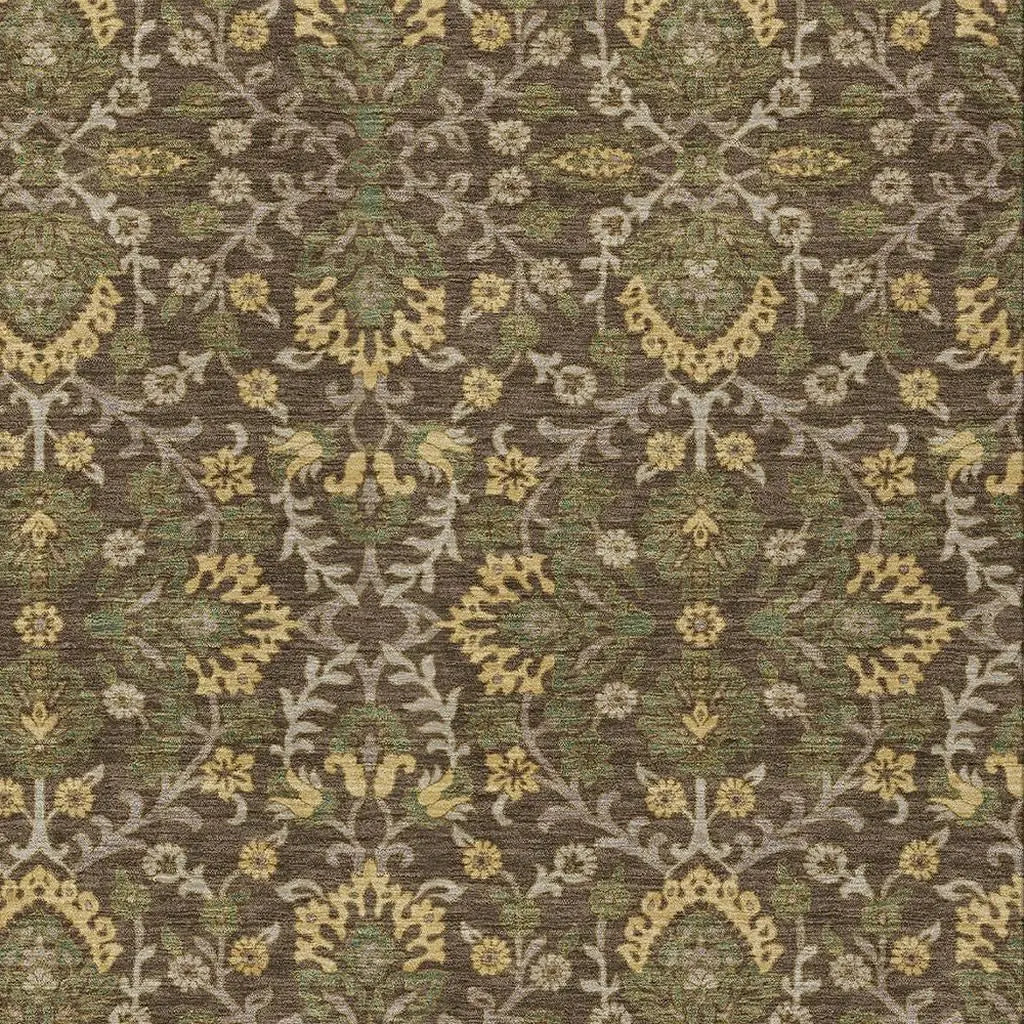 8' X 10' Chocolate And Brown Geometric Washable Indoor Outdoor Area Rug Homeroots Outdoor