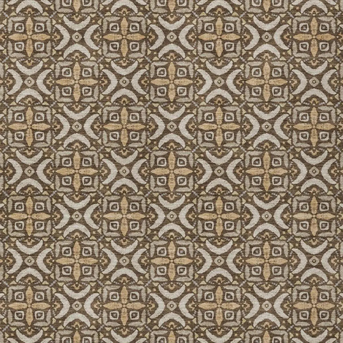 8' X 10' Chocolate And Brown Geometric Washable Indoor Outdoor Area Rug Homeroots Outdoor