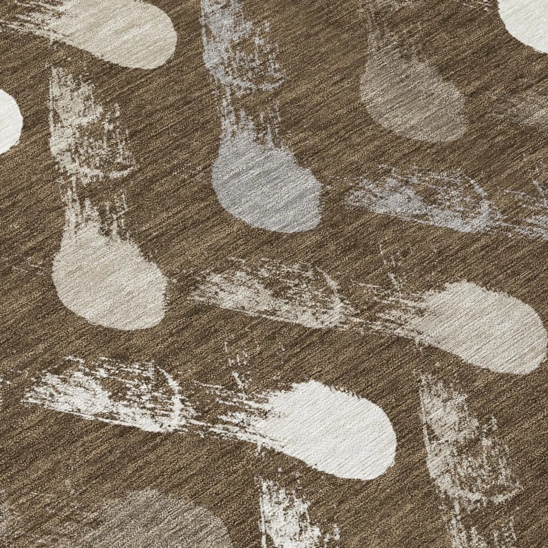 8' X 10' Chocolate And Brown Geometric Washable Indoor Outdoor Area Rug Homeroots Outdoor