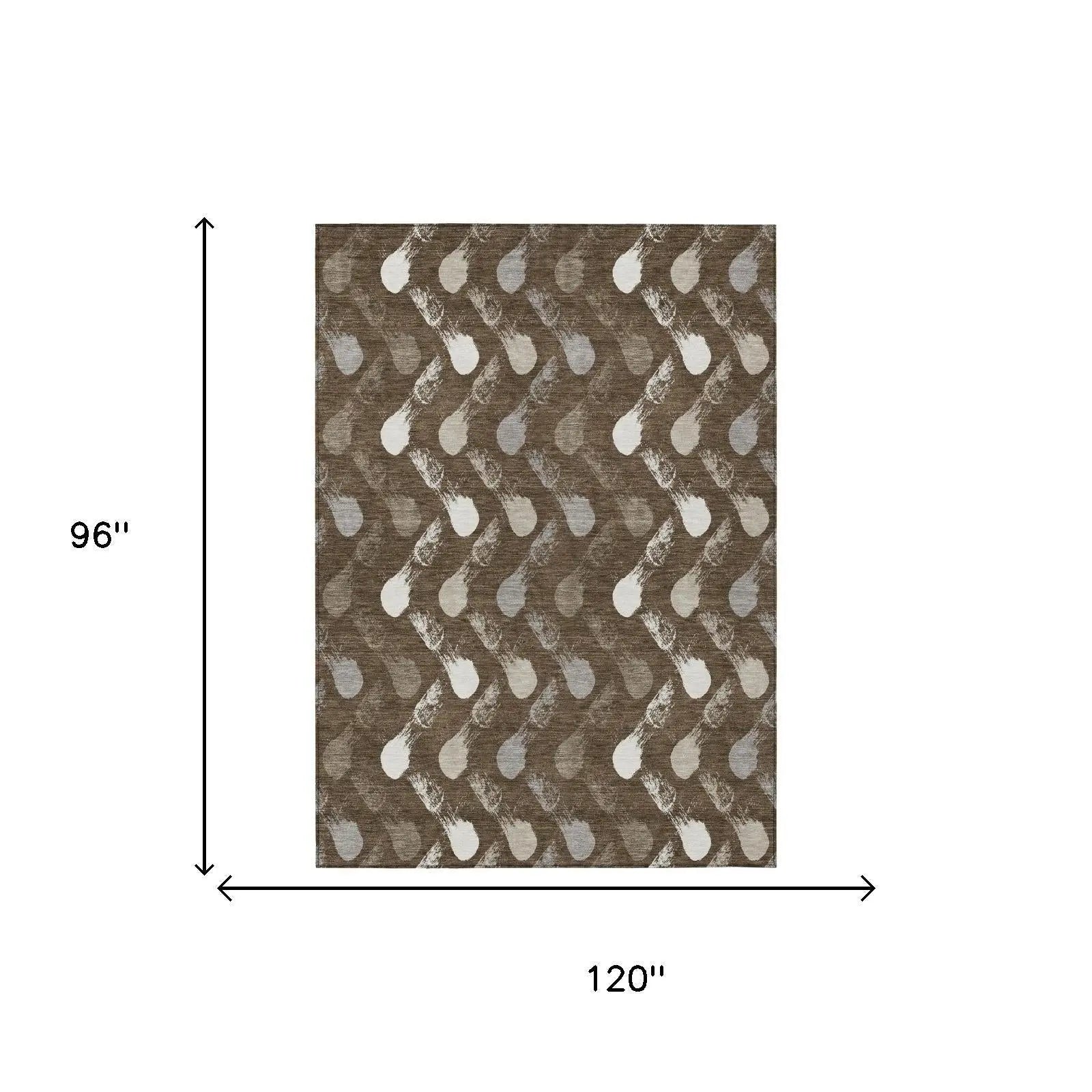 8' X 10' Chocolate And Brown Geometric Washable Indoor Outdoor Area Rug Homeroots Outdoor