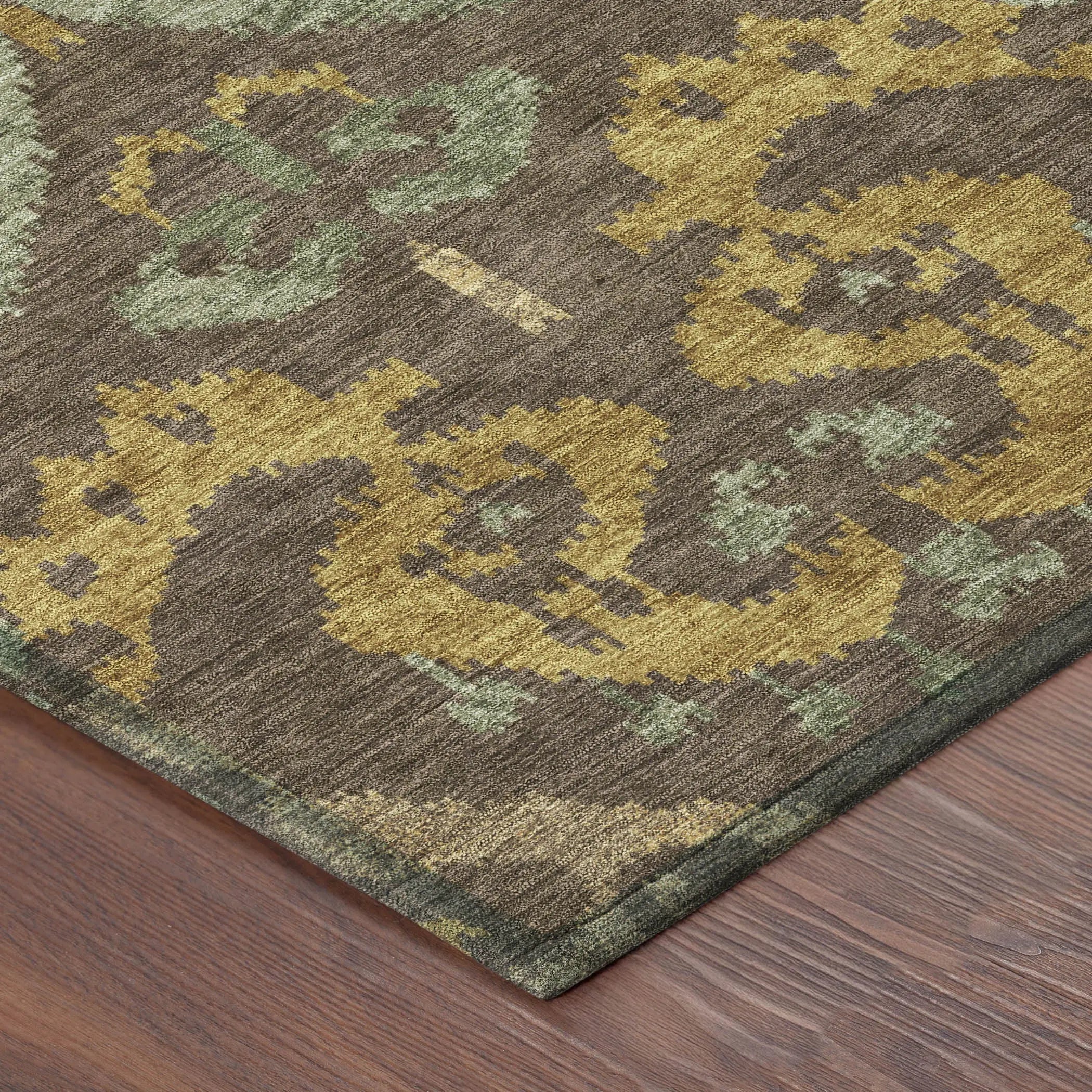 8' X 10' Chocolate And Brown Ikat Washable Indoor Outdoor Area Rug Homeroots Outdoor
