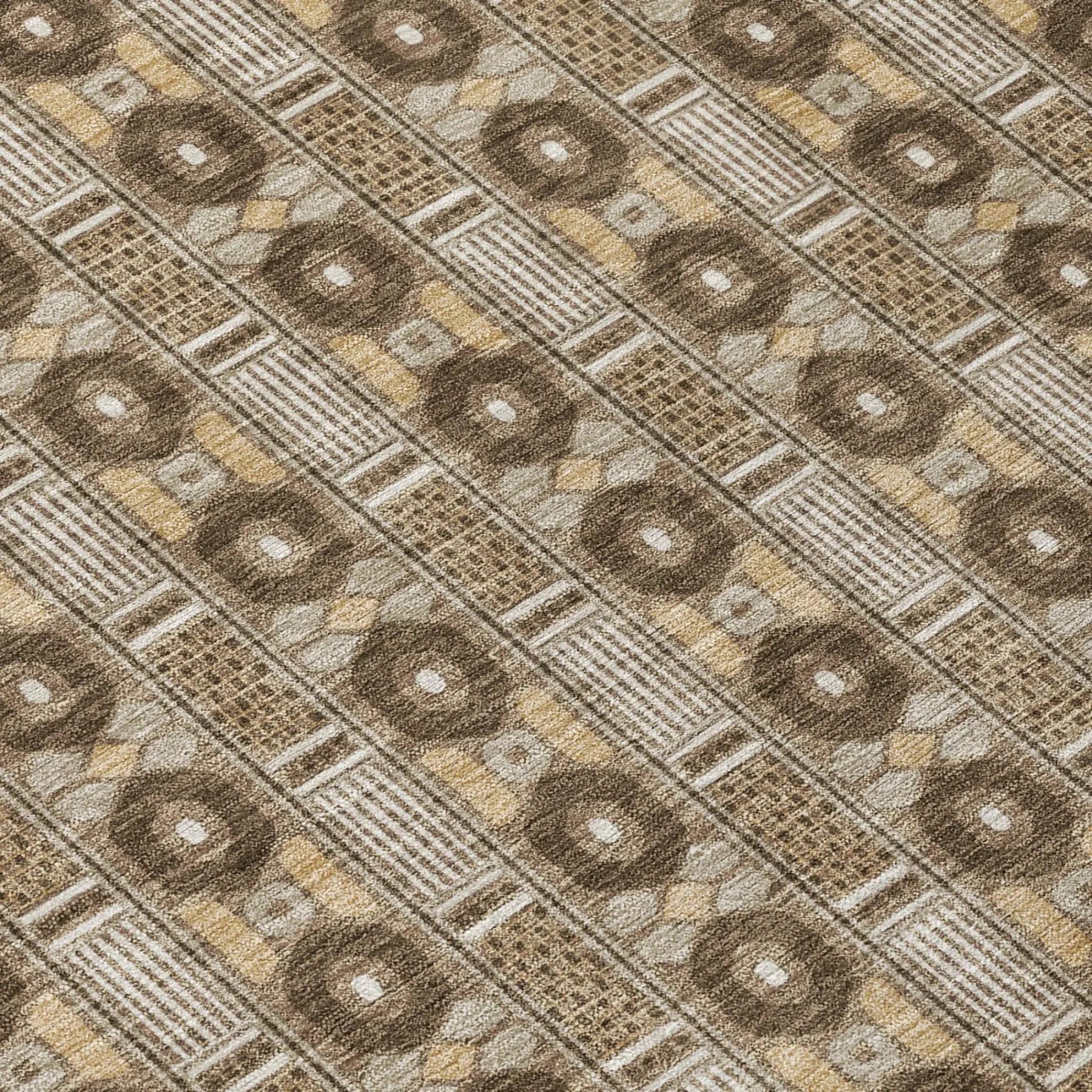 8' X 10' Chocolate And Brown Striped Washable Indoor Outdoor Area Rug Homeroots Outdoor