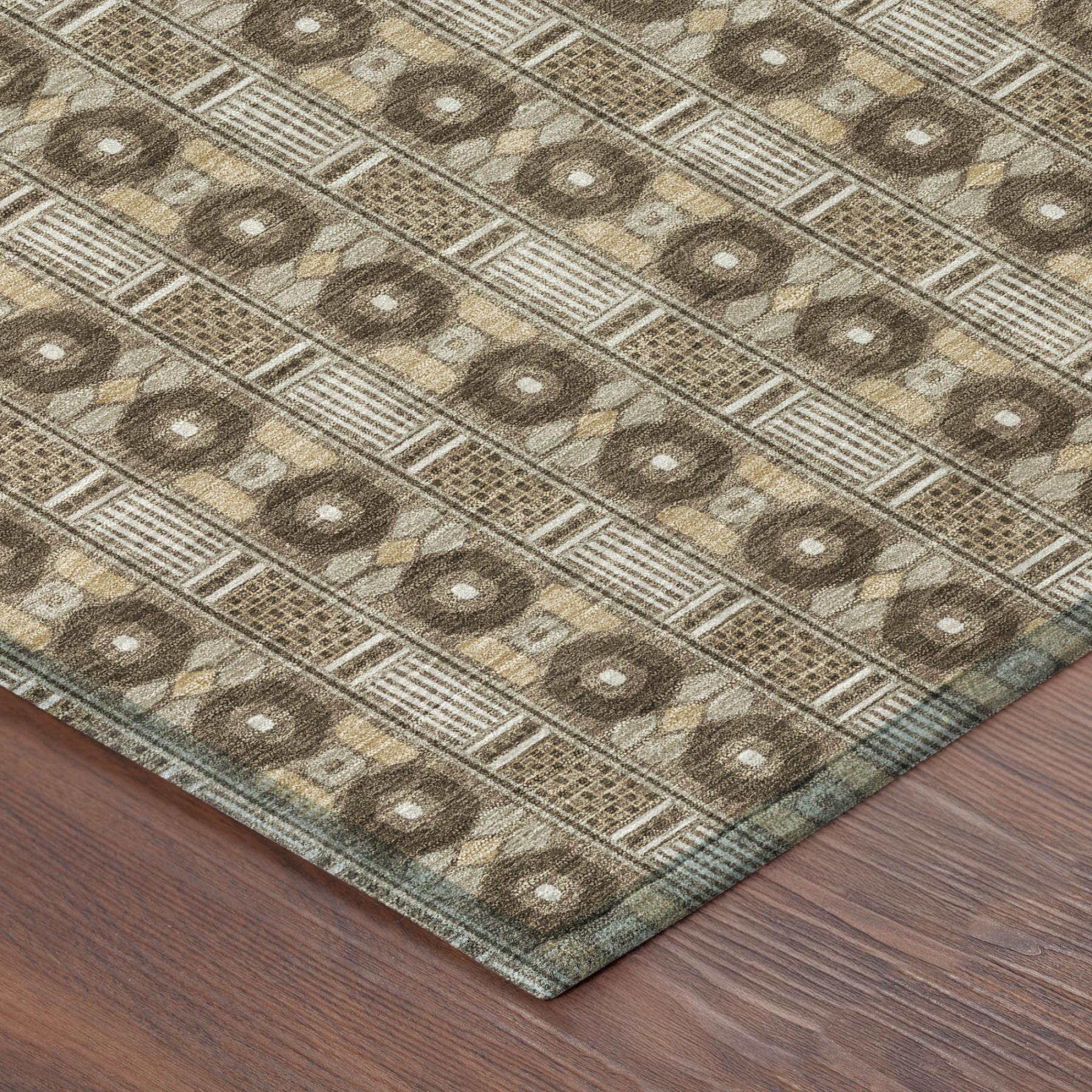8' X 10' Chocolate And Brown Striped Washable Indoor Outdoor Area Rug Homeroots Outdoor