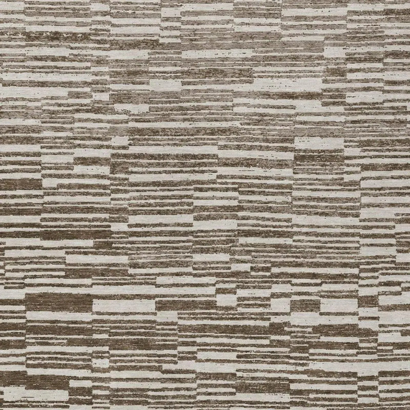 8' X 10' Chocolate And Brown Striped Washable Indoor Outdoor Area Rug Homeroots Outdoor