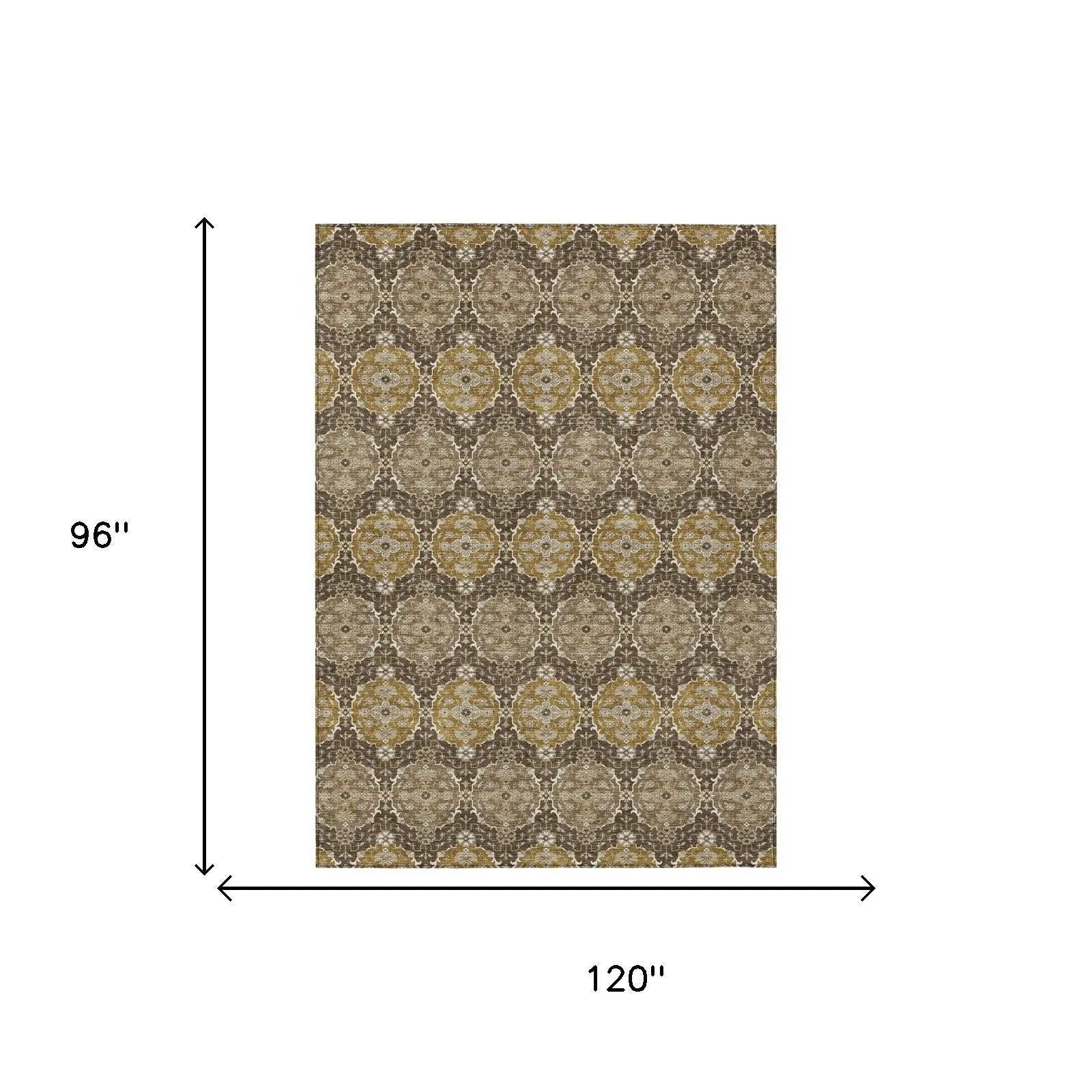 8' X 10' Chocolate And Brown Striped Washable Indoor Outdoor Area Rug Homeroots Outdoor