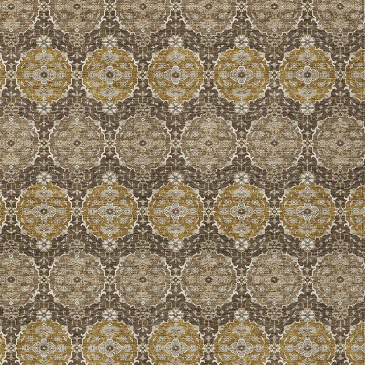 8' X 10' Chocolate And Brown Striped Washable Indoor Outdoor Area Rug Homeroots Outdoor