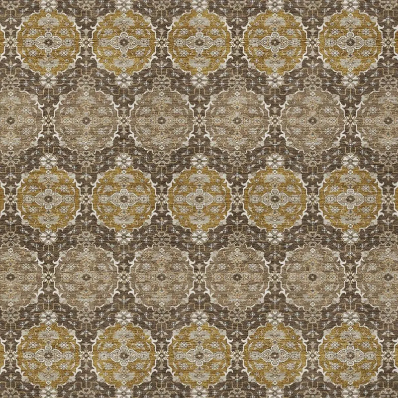 8' X 10' Chocolate And Brown Striped Washable Indoor Outdoor Area Rug Homeroots Outdoor