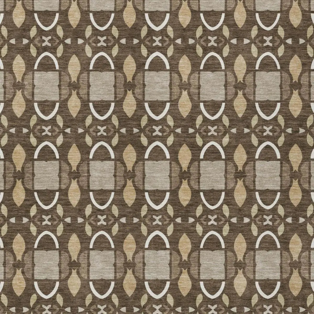 8' X 10' Chocolate And Brown Striped Washable Indoor Outdoor Area Rug Homeroots Outdoor