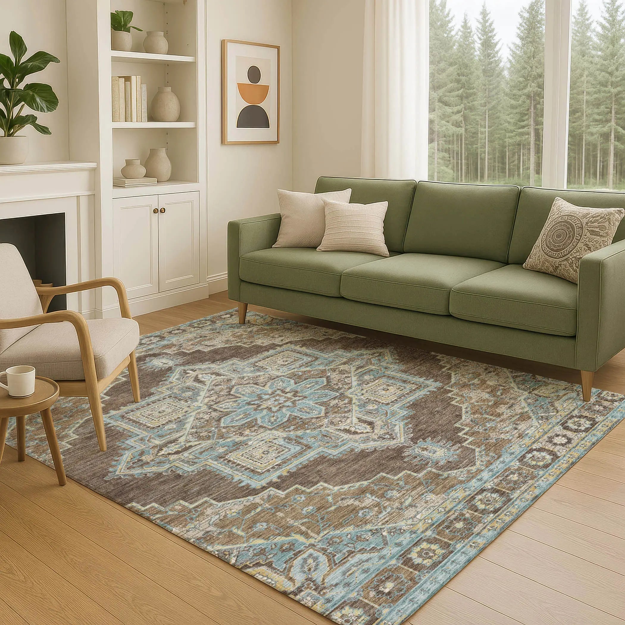 8' X 10' Chocolate And Coffee Oriental Washable Indoor Outdoor Area Rug Homeroots Outdoor