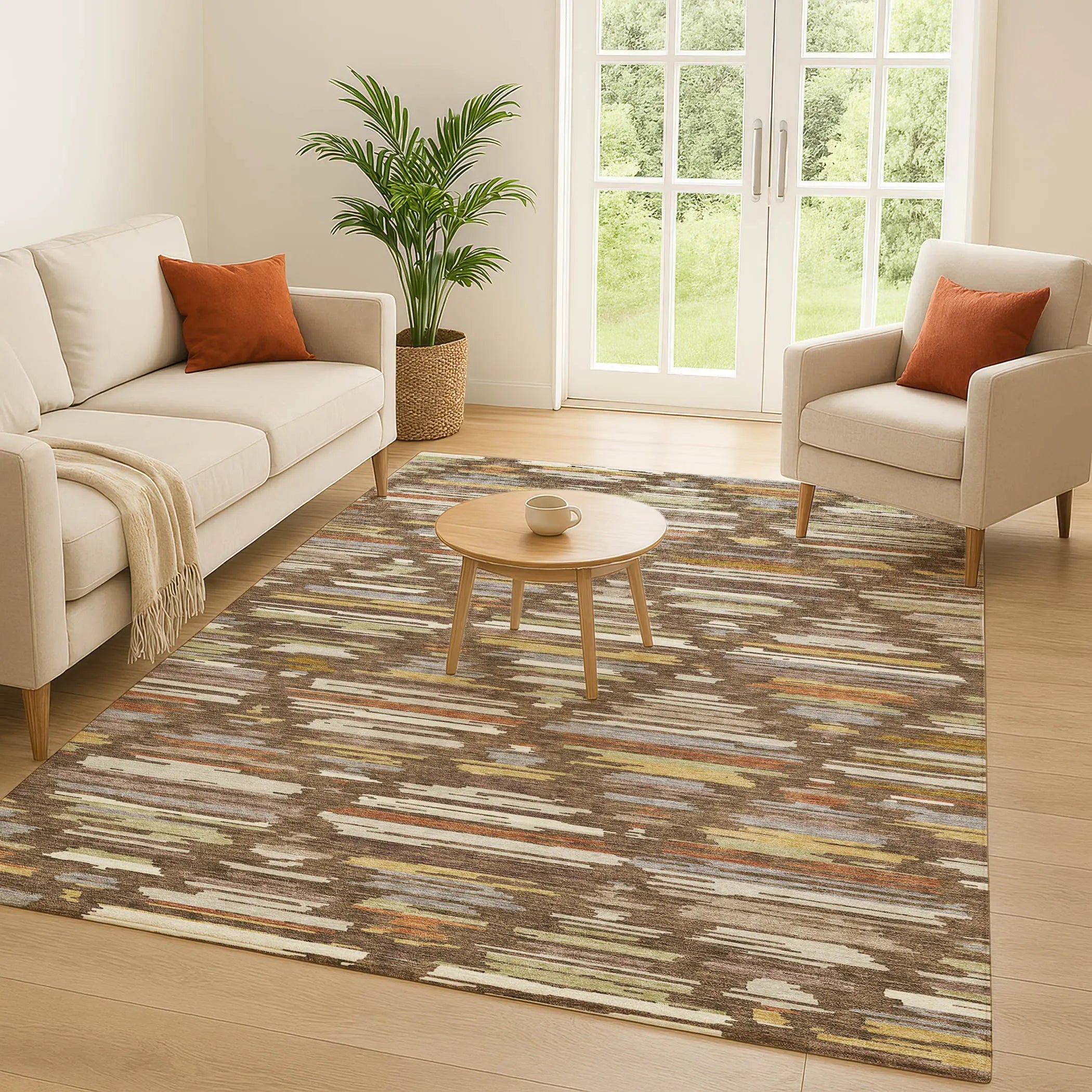 8' X 10' Chocolate And Gray Southwestern Washable Indoor Outdoor Area Rug Homeroots Outdoor