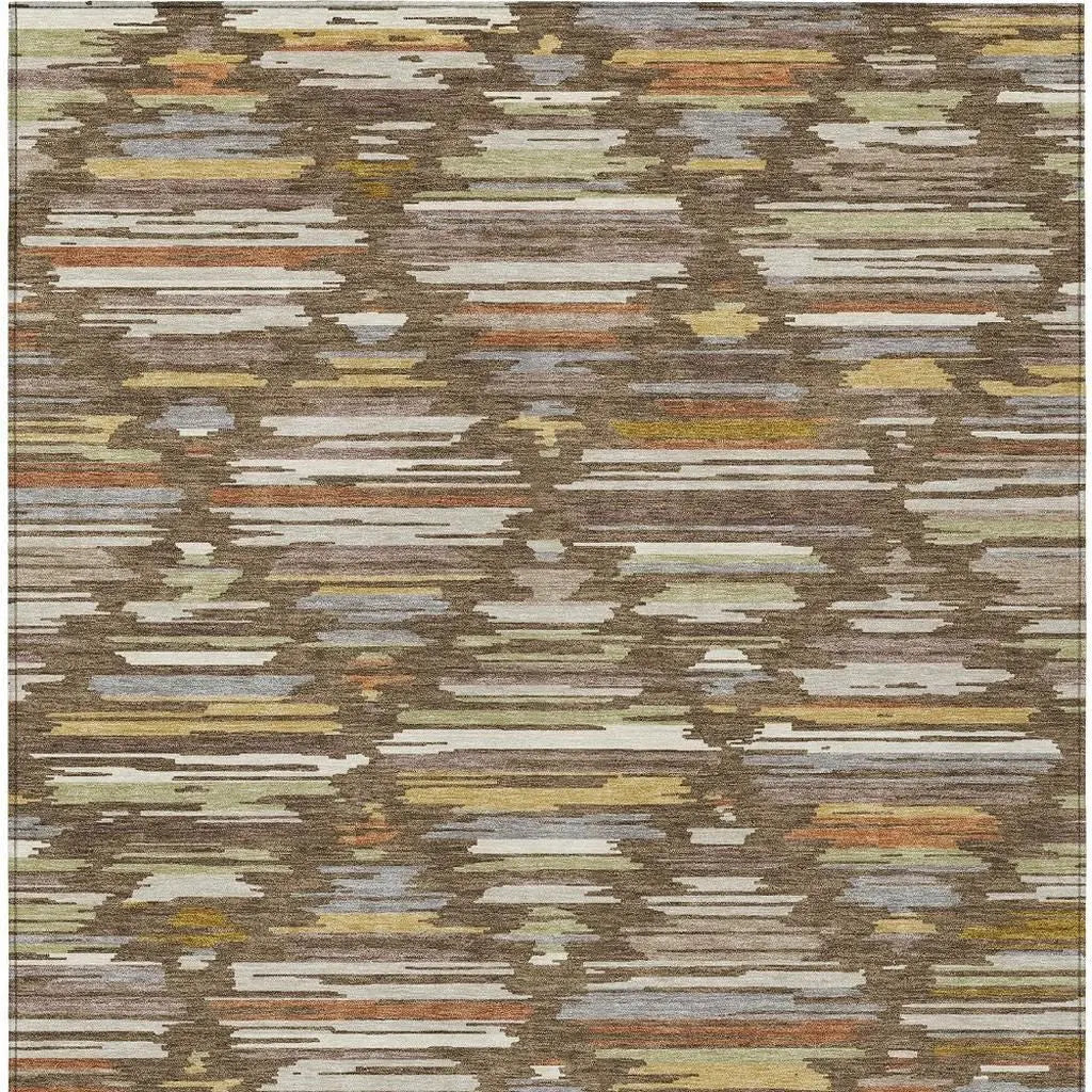 8' X 10' Chocolate And Gray Southwestern Washable Indoor Outdoor Area Rug Homeroots Outdoor