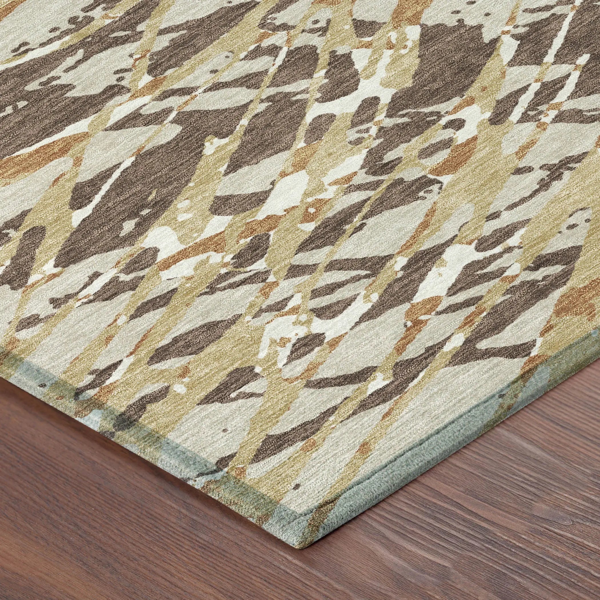 8' X 10' Chocolate And Ivory Abstract Washable Indoor Outdoor Area Rug Homeroots Outdoor