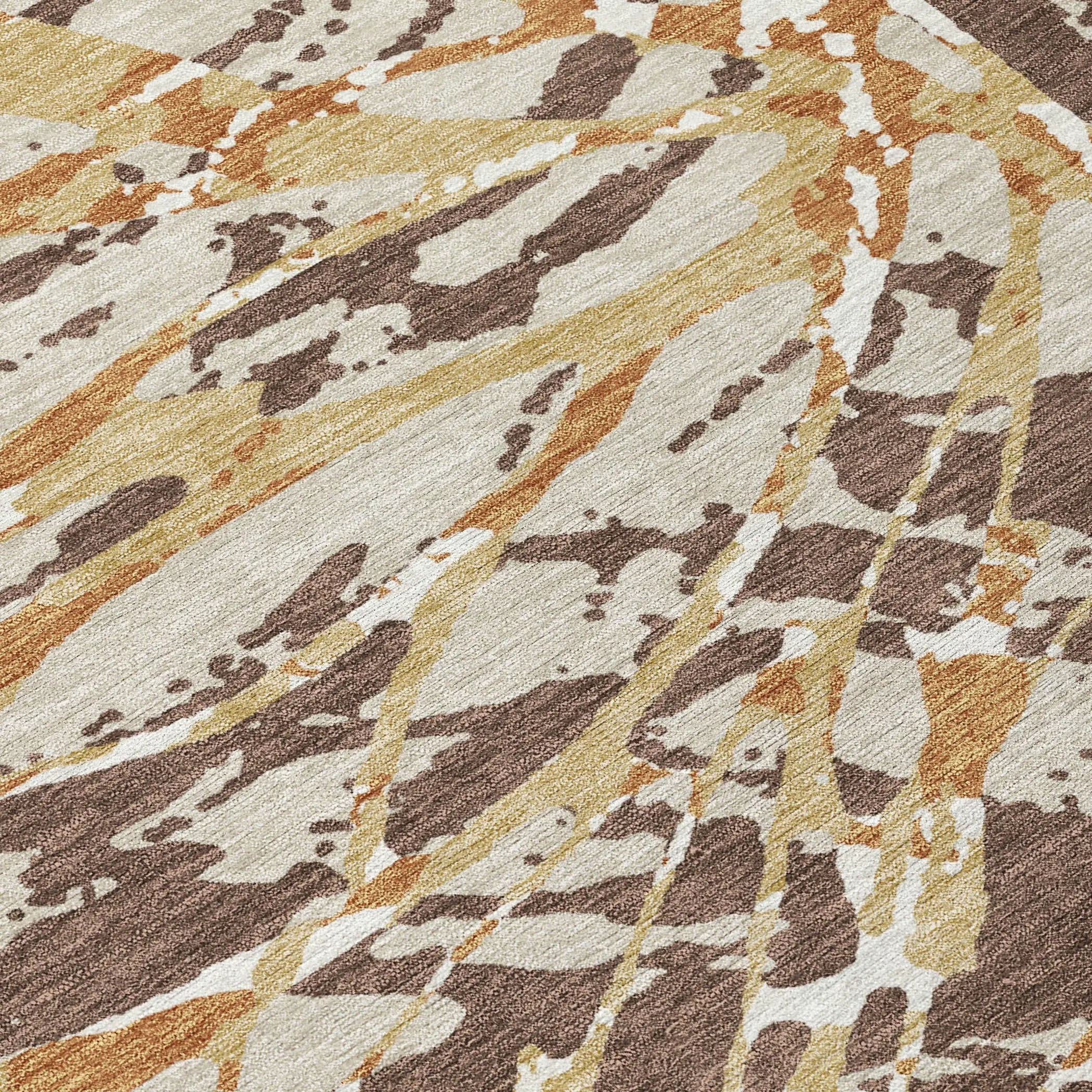 8' X 10' Chocolate And Ivory Abstract Washable Indoor Outdoor Area Rug Homeroots Outdoor