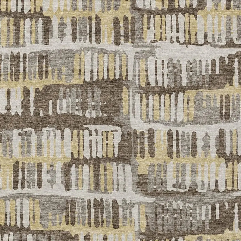 8' X 10' Chocolate And Ivory Abstract Washable Indoor Outdoor Area Rug Homeroots Outdoor