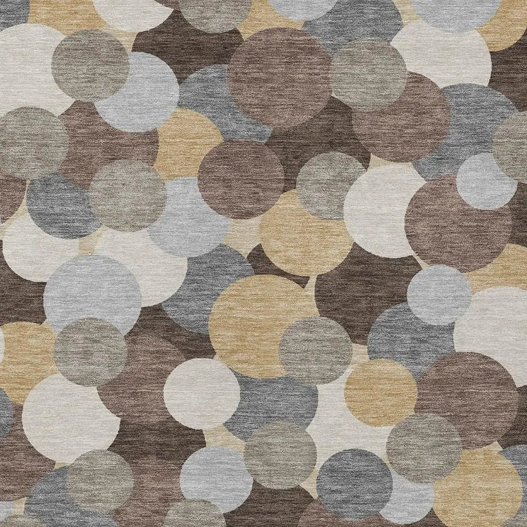 8' X 10' Chocolate And Ivory Geometric Washable Indoor Outdoor Area Rug Homeroots Outdoor