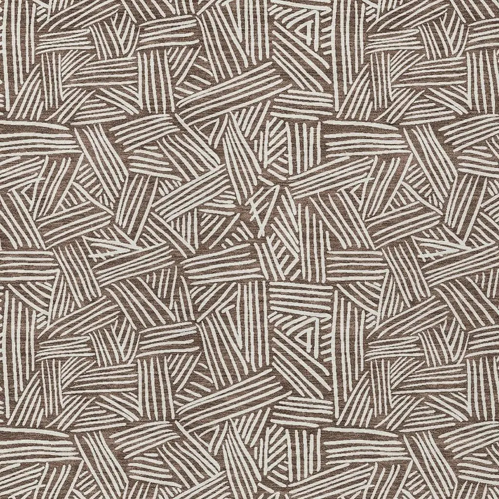 8' X 10' Chocolate And Ivory Geometric Washable Indoor Outdoor Area Rug Homeroots Outdoor