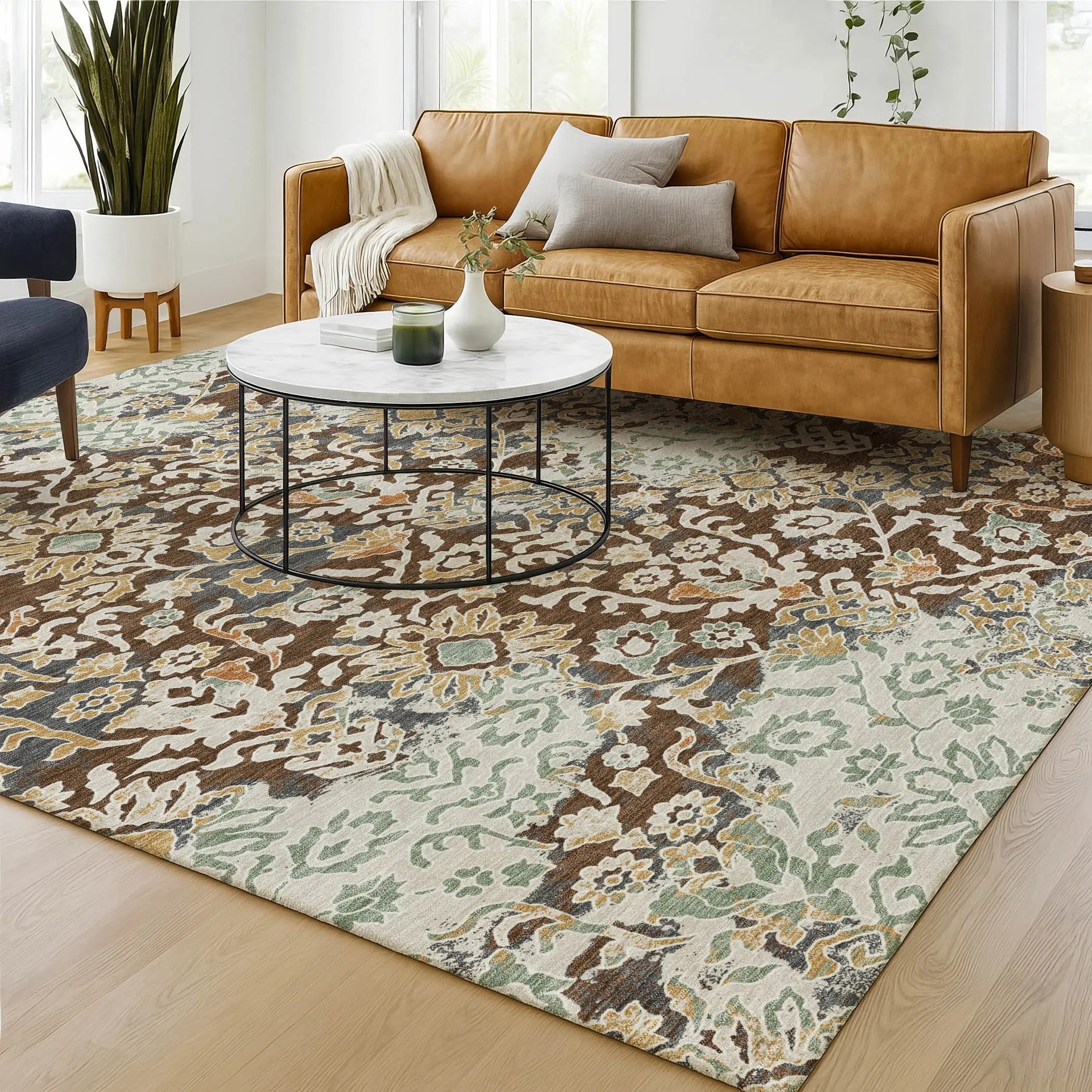 8' X 10' Chocolate And Ivory Geometric Washable Indoor Outdoor Area Rug Homeroots Outdoor