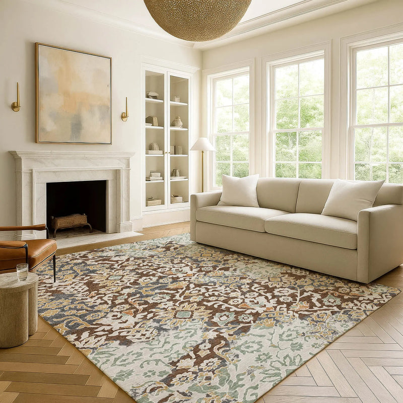 8' X 10' Chocolate And Ivory Geometric Washable Indoor Outdoor Area Rug Homeroots Outdoor
