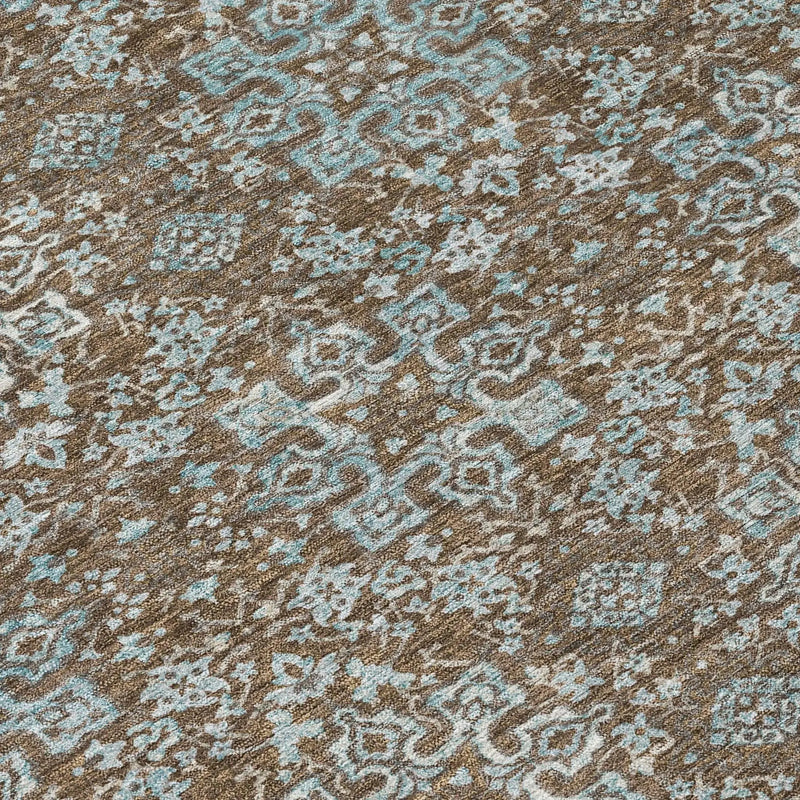 8' X 10' Chocolate And Pearl Oriental Washable Indoor Outdoor Area Rug Homeroots Outdoor