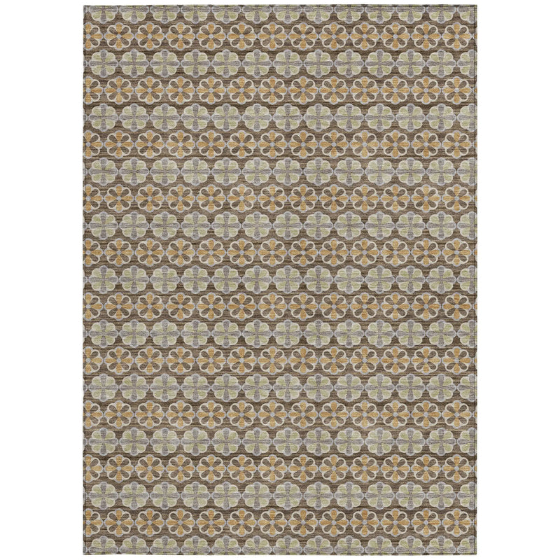 8' X 10' Chocolate And Purple Striped Washable Indoor Outdoor Area Rug Homeroots Outdoor