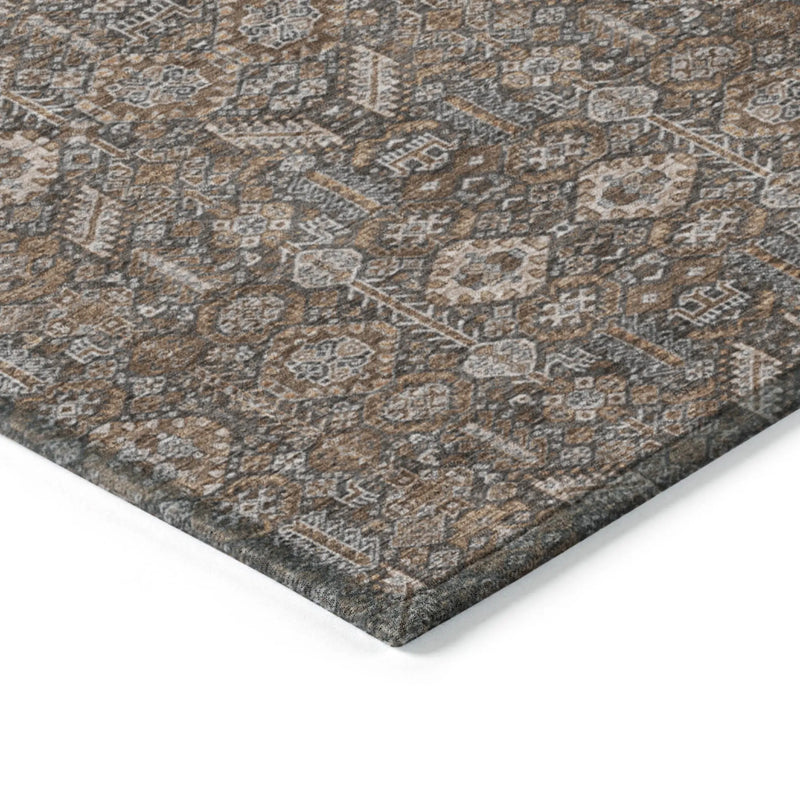 8' X 10' Chocolate Floral Washable Non Skid Indoor Outdoor Area Rug Homeroots Outdoor