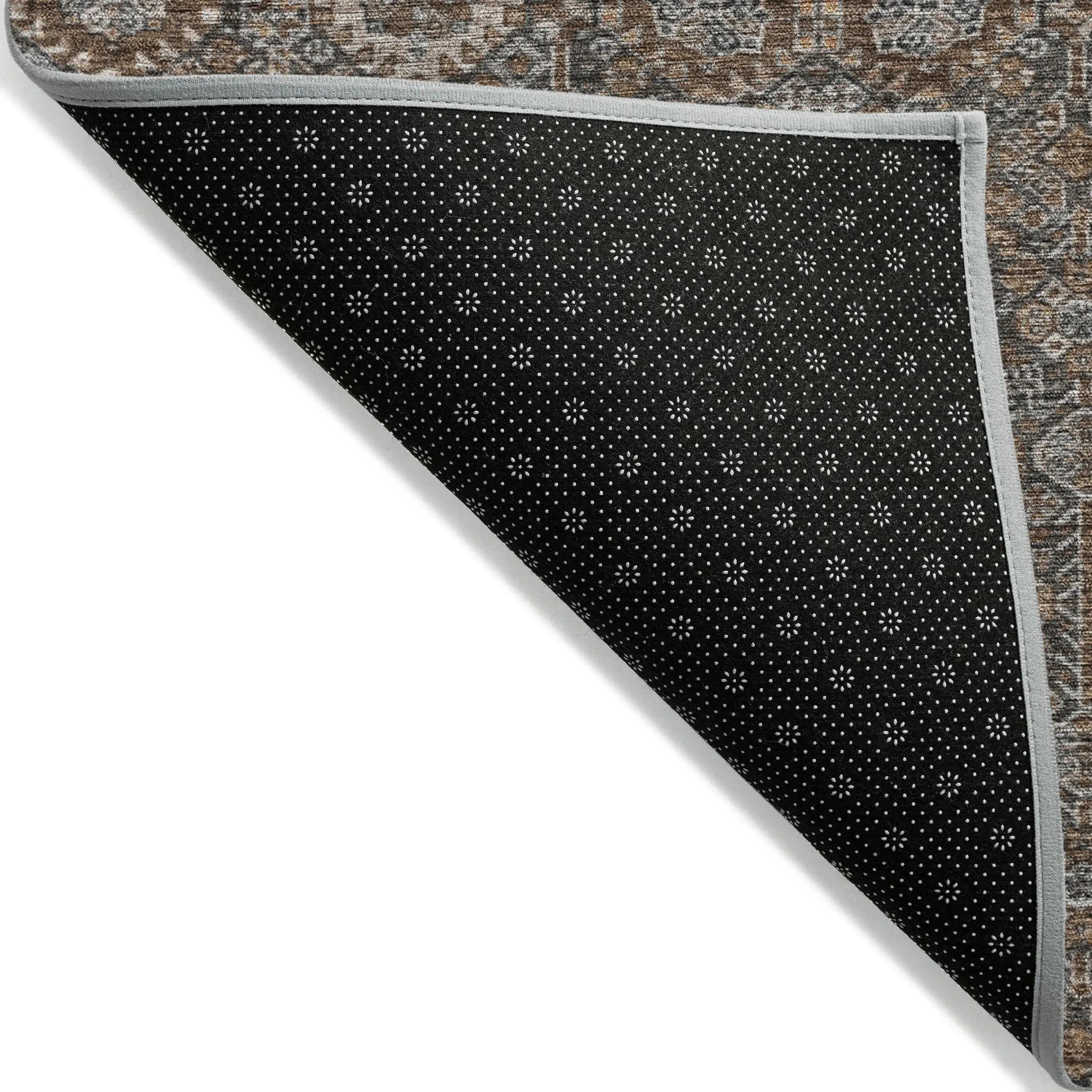 8' X 10' Chocolate Floral Washable Non Skid Indoor Outdoor Area Rug Homeroots Outdoor