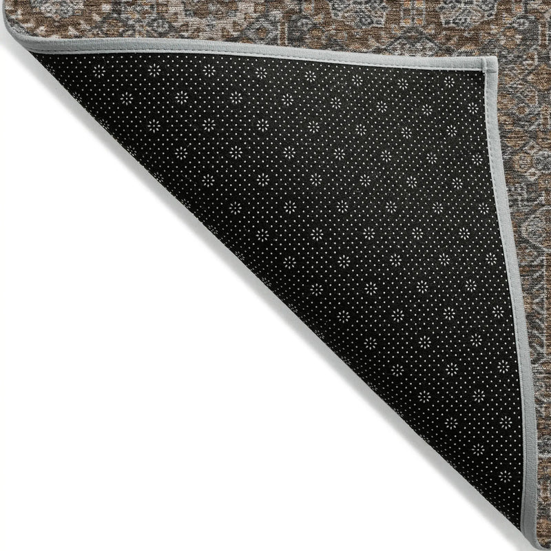 8' X 10' Chocolate Floral Washable Non Skid Indoor Outdoor Area Rug Homeroots Outdoor