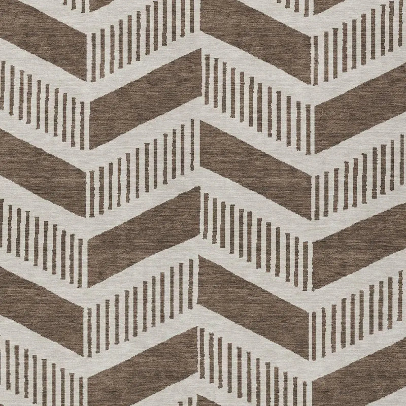 8' X 10' Coffee And Brown Geometric Washable Indoor Outdoor Area Rug Homeroots Outdoor
