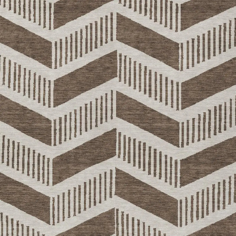 8' X 10' Coffee And Brown Geometric Washable Indoor Outdoor Area Rug Homeroots Outdoor