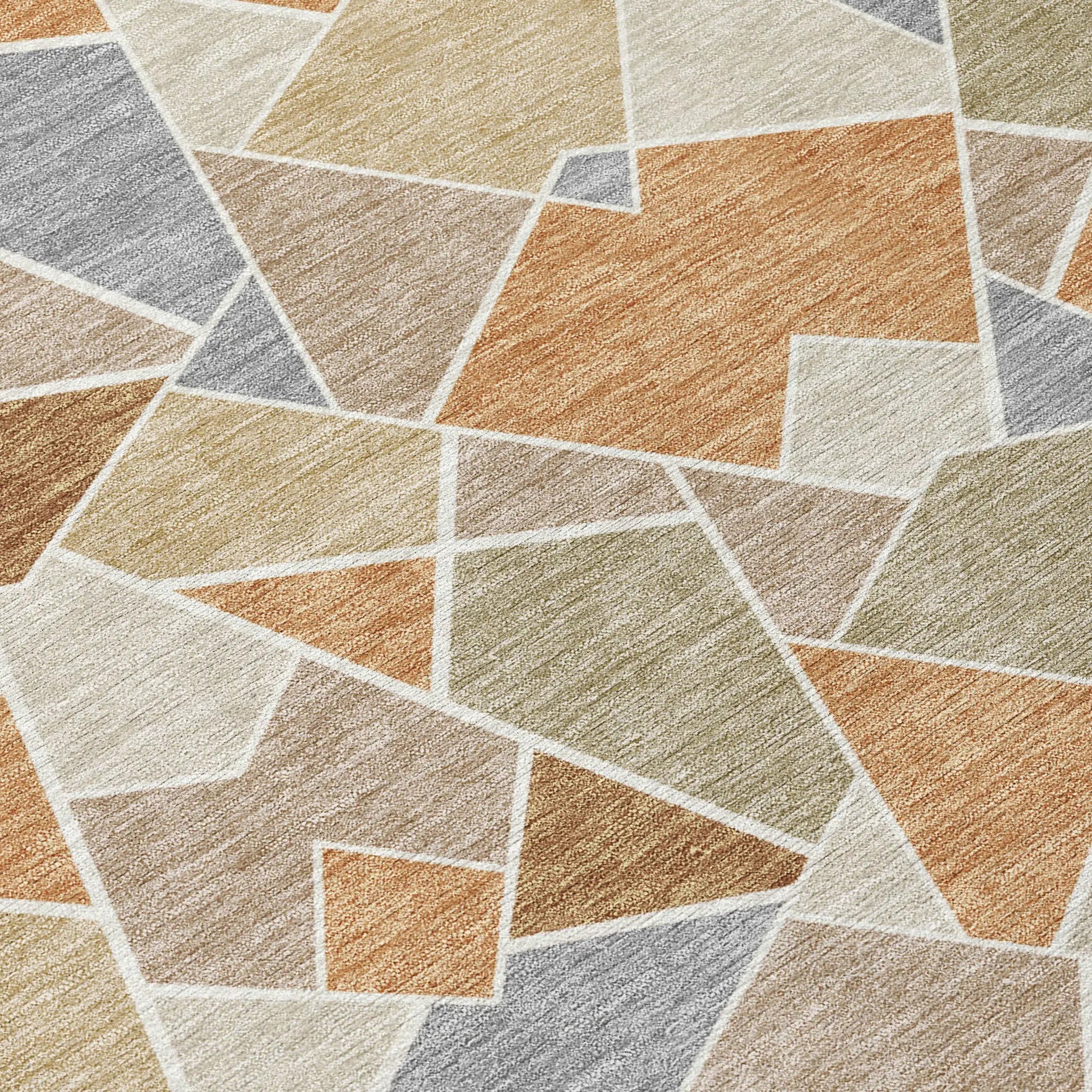 8' X 10' Copper And Beige Geometric Washable Indoor Outdoor Area Rug Homeroots Outdoor